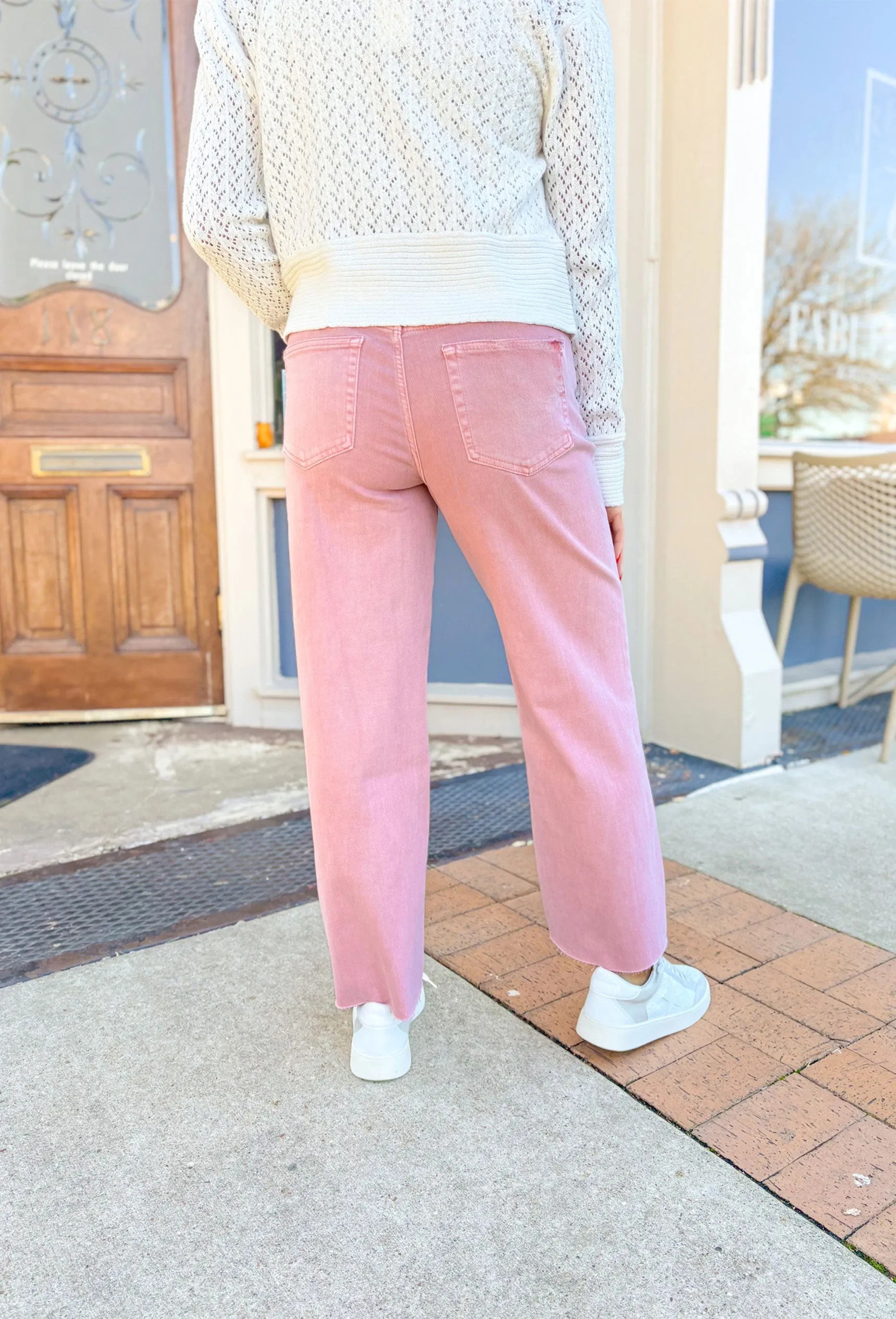 Olivia Wide Leg Denim by Vervet in Blush