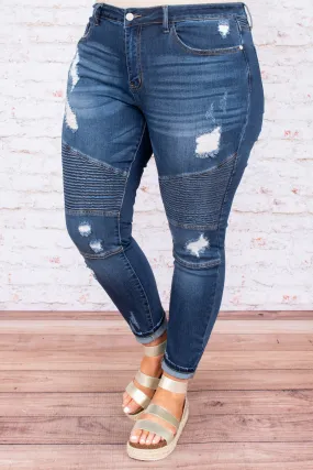 Out Of Control Skinny Jeans, Dark Wash