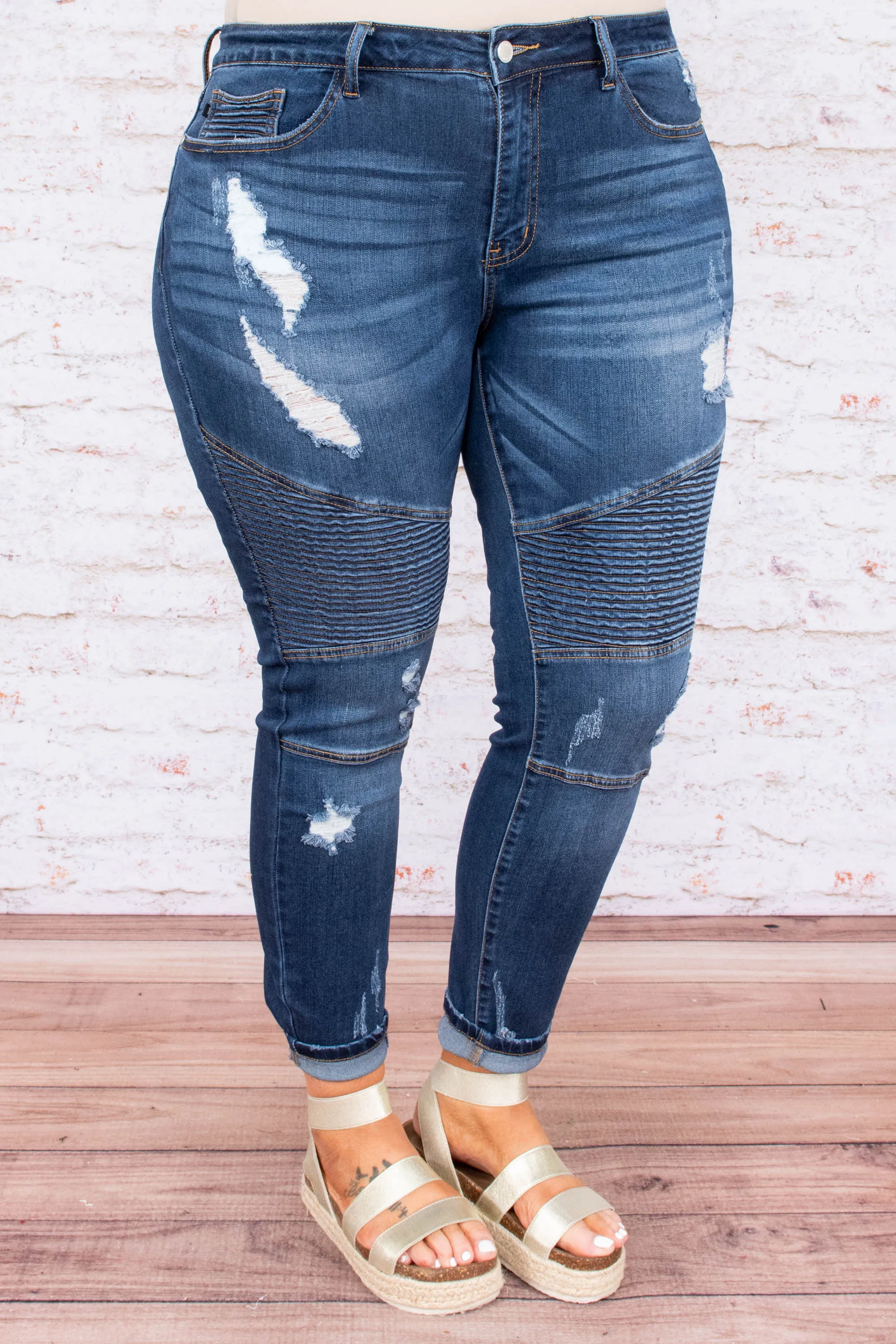 Out Of Control Skinny Jeans, Dark Wash