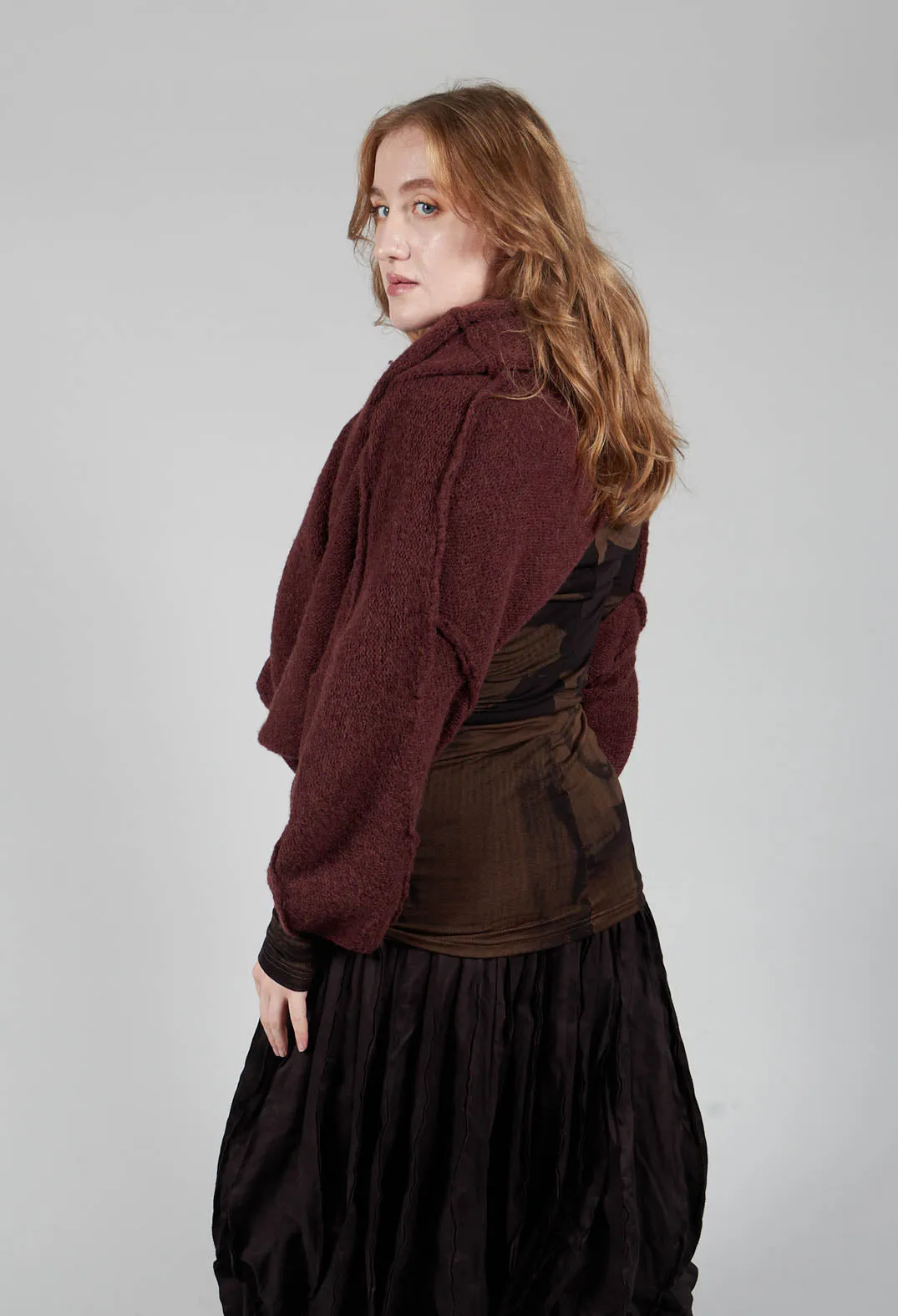 Oversize Snood Jumper in Rust