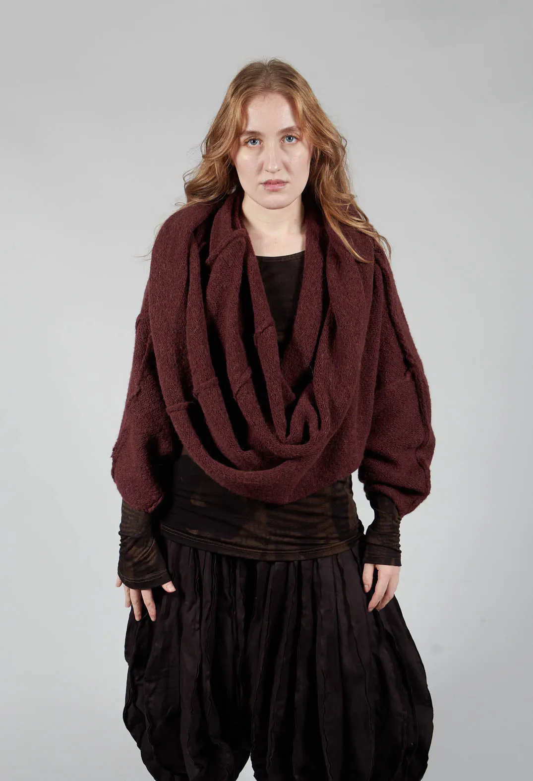 Oversize Snood Jumper in Rust