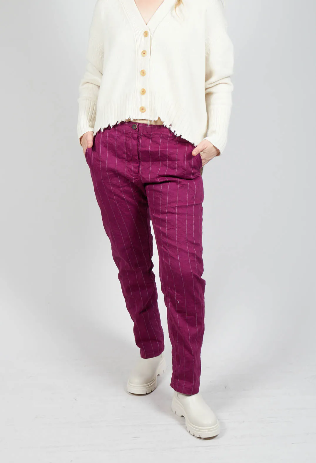 Pietra Trousers in Mulberry Stripe