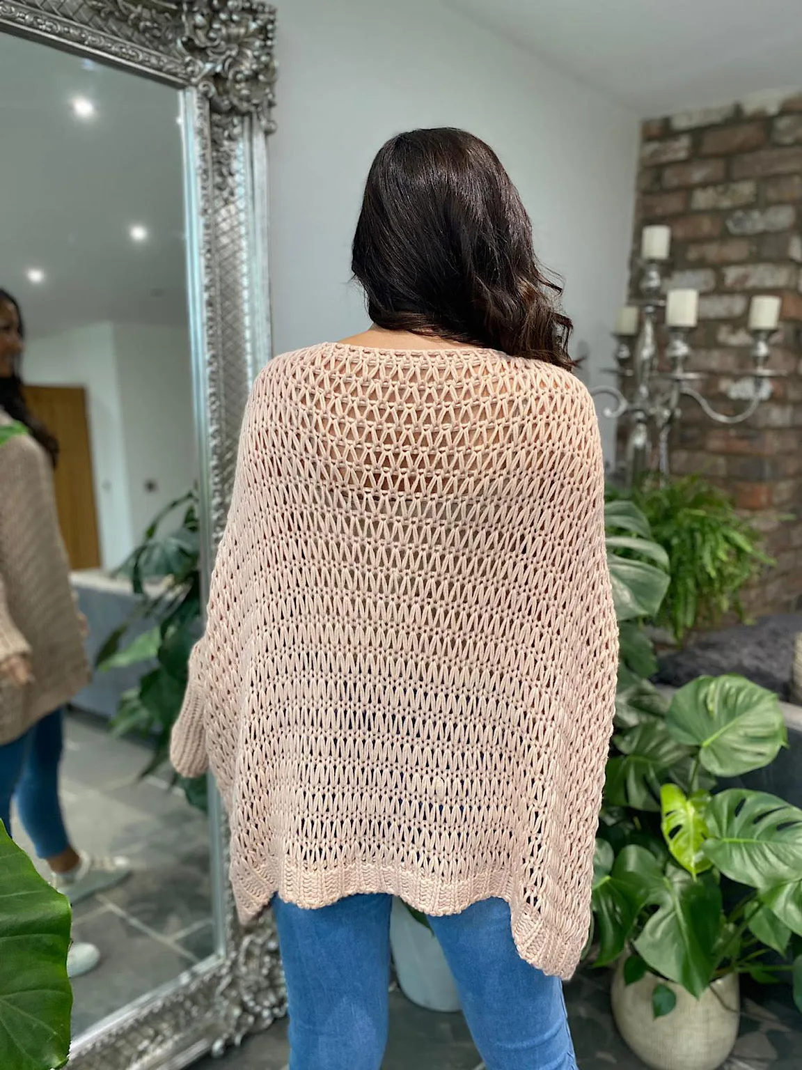 Pink Loose Weave Jumper Juliet