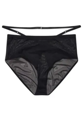 PLAYFUL PROMISES Eddie Black Crossover High Waisted Briefs