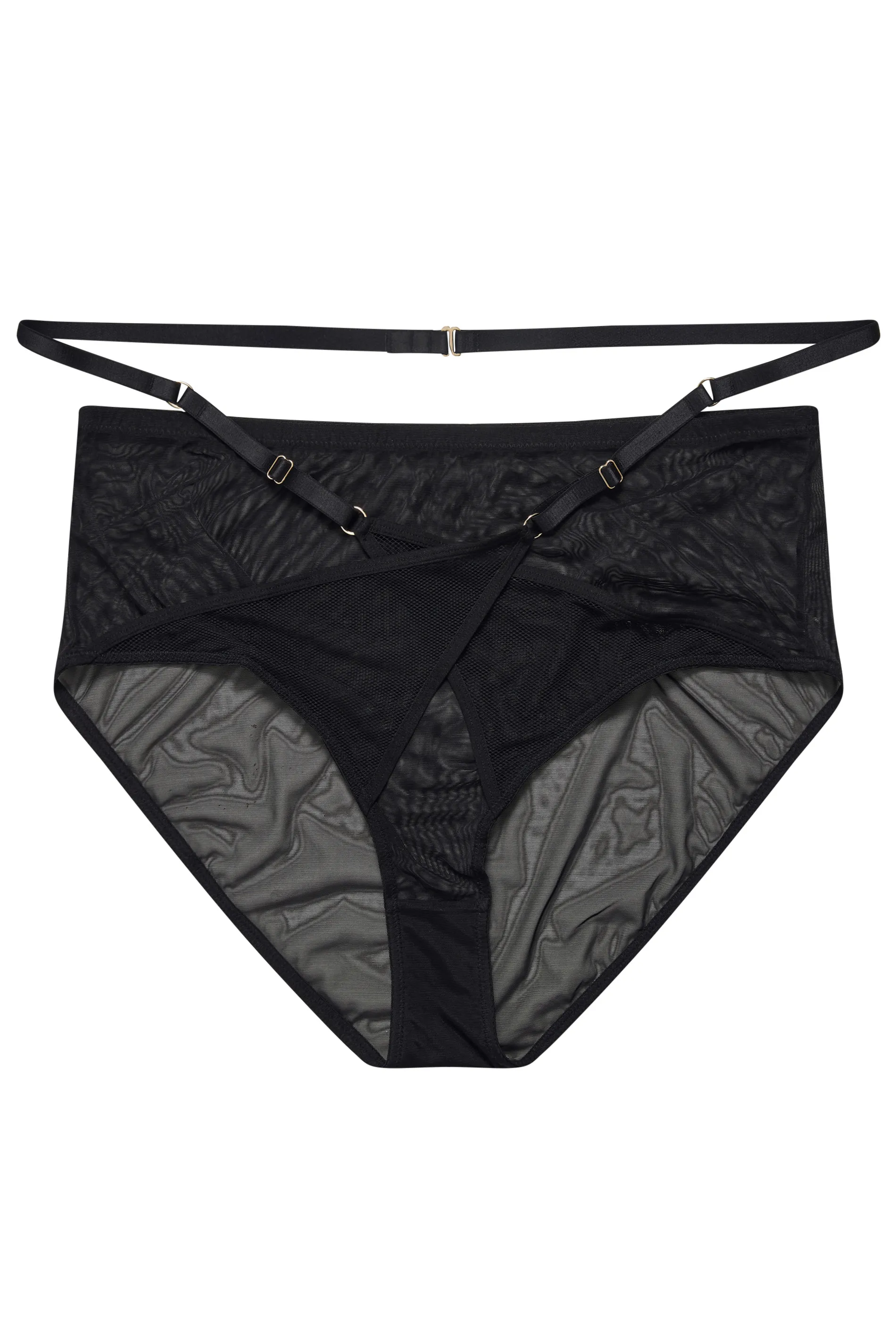 PLAYFUL PROMISES Eddie Black Crossover High Waisted Briefs