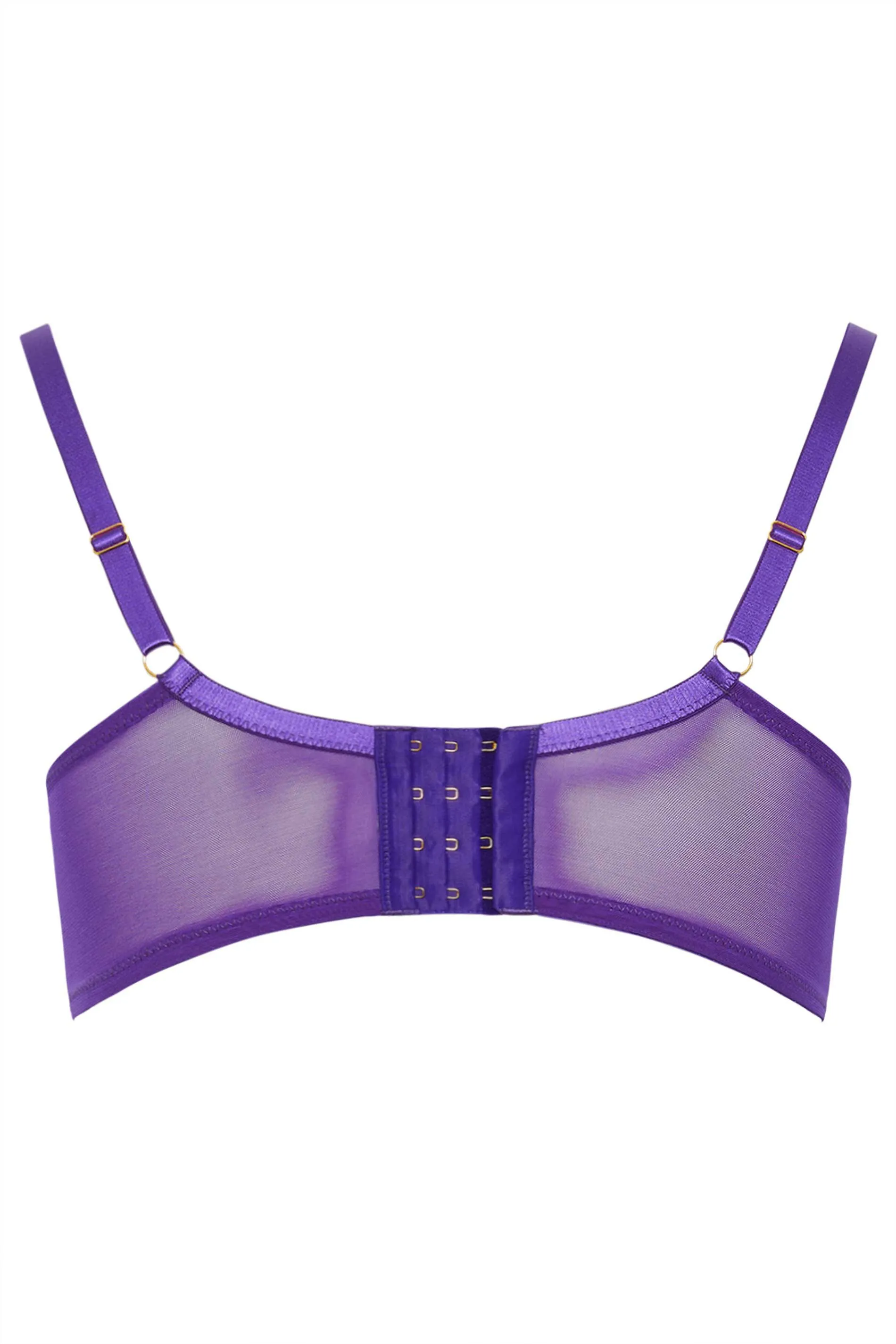 PLAYFUL PROMISES Eddie Purple Mesh Crossover Balcony Bra