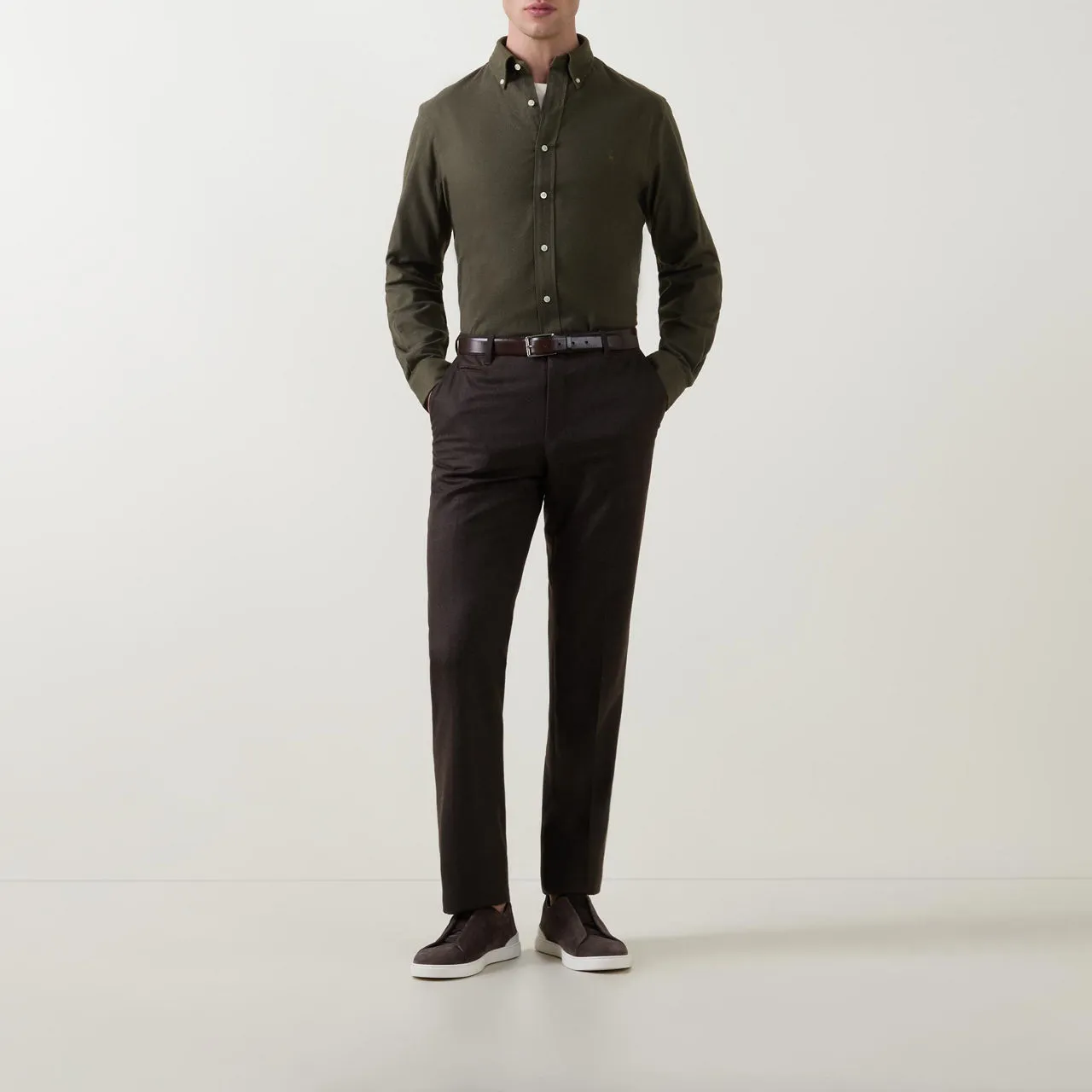 POLO RALPH LAUREN Soroan Brushed Button-Down Shirt - Dark Green