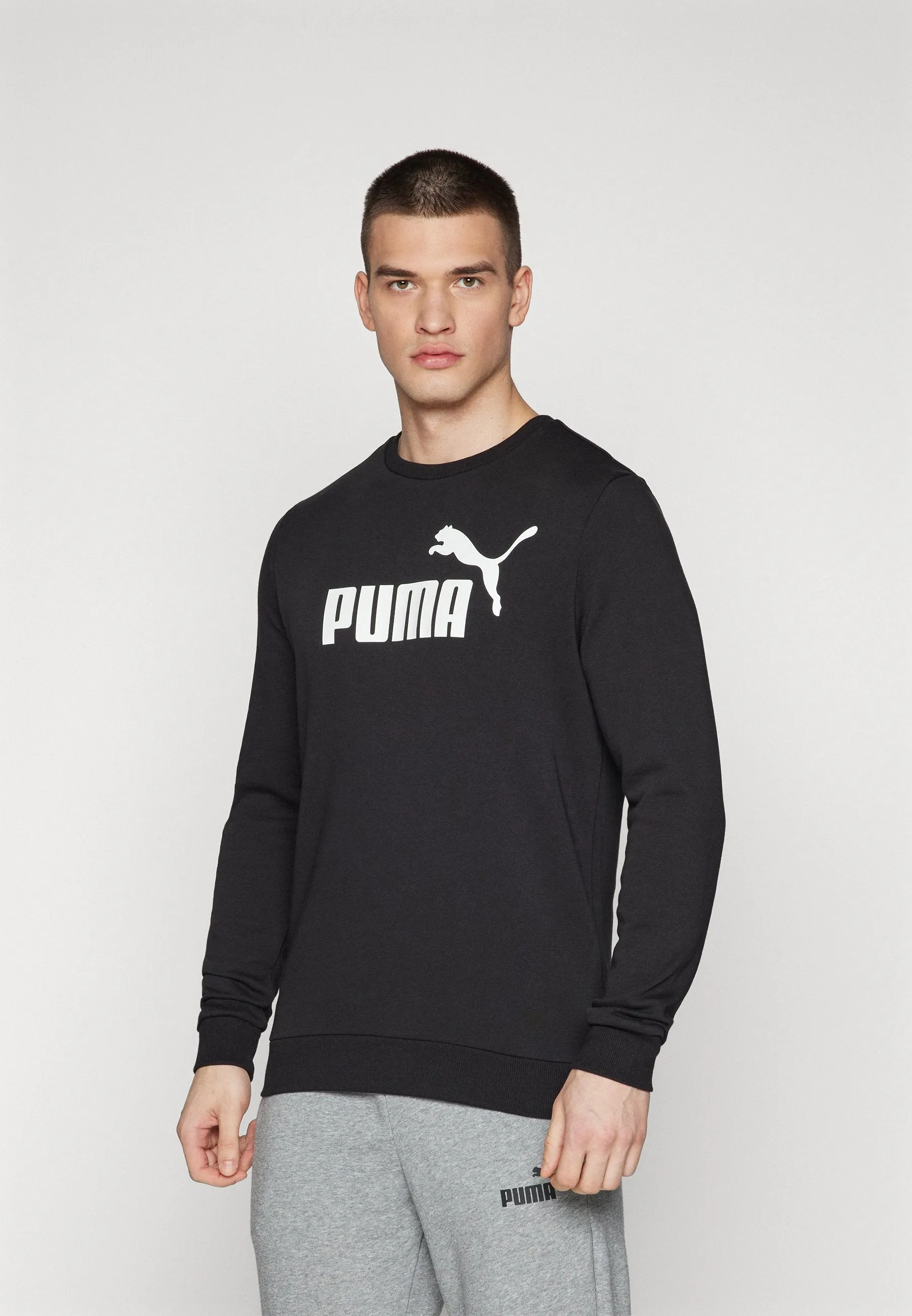 Puma Ess Big Logo Crew Flm Black