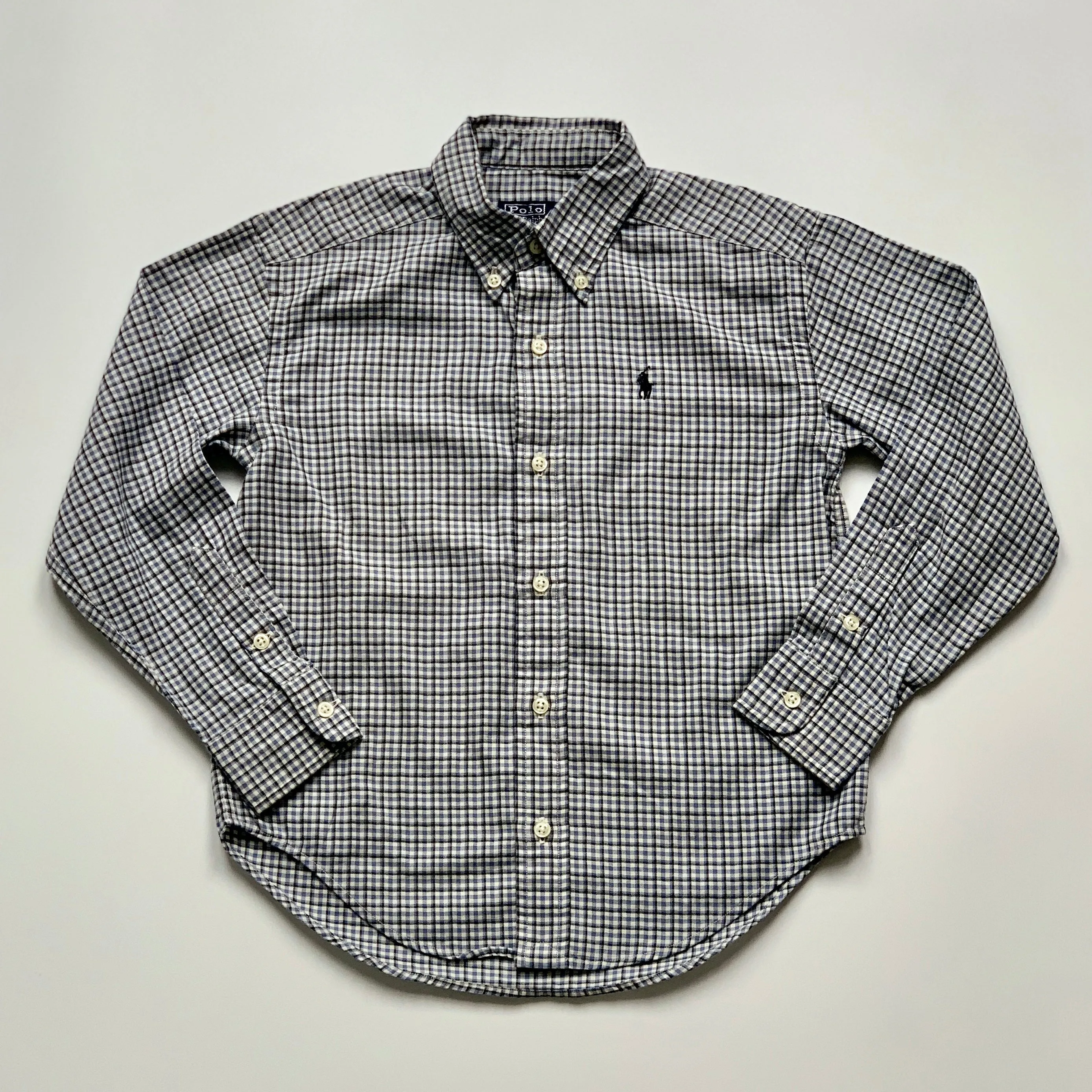 Ralph Lauren Blue Check Brushed Cotton Shirt: 5 Years