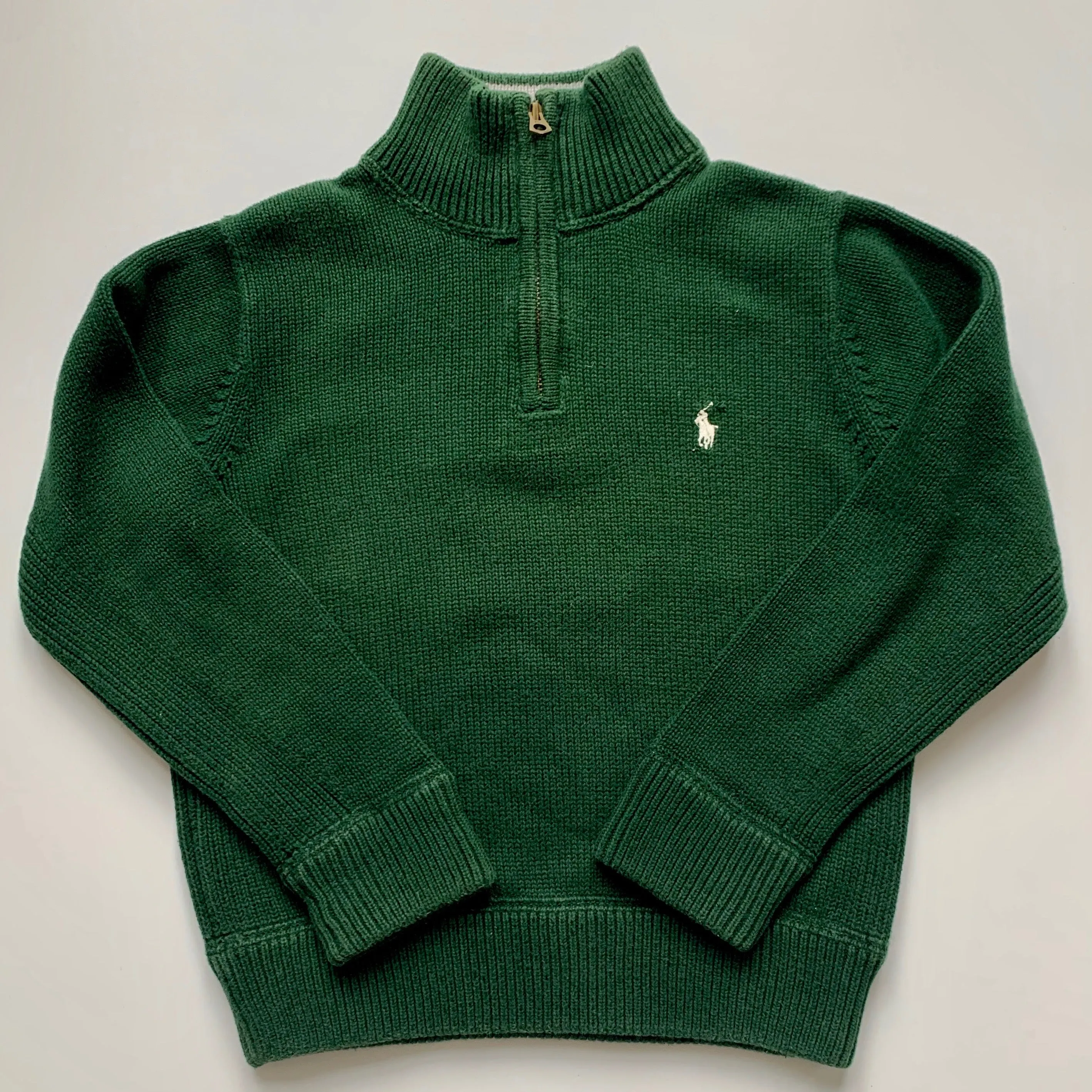 Ralph Lauren Bottle Green Jumper With High Neck Zip: 5 Years