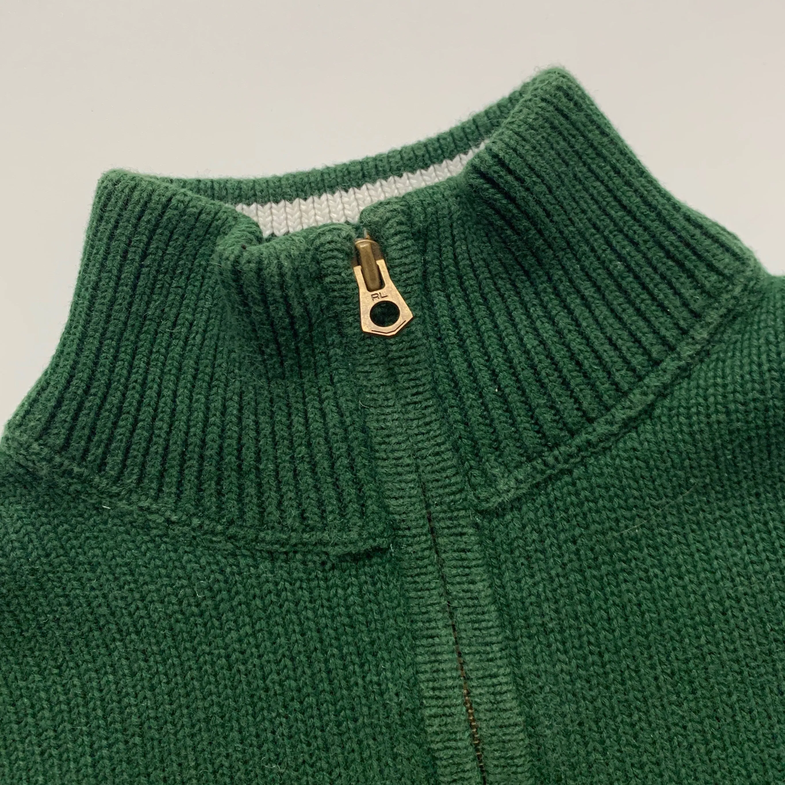 Ralph Lauren Bottle Green Jumper With High Neck Zip: 5 Years