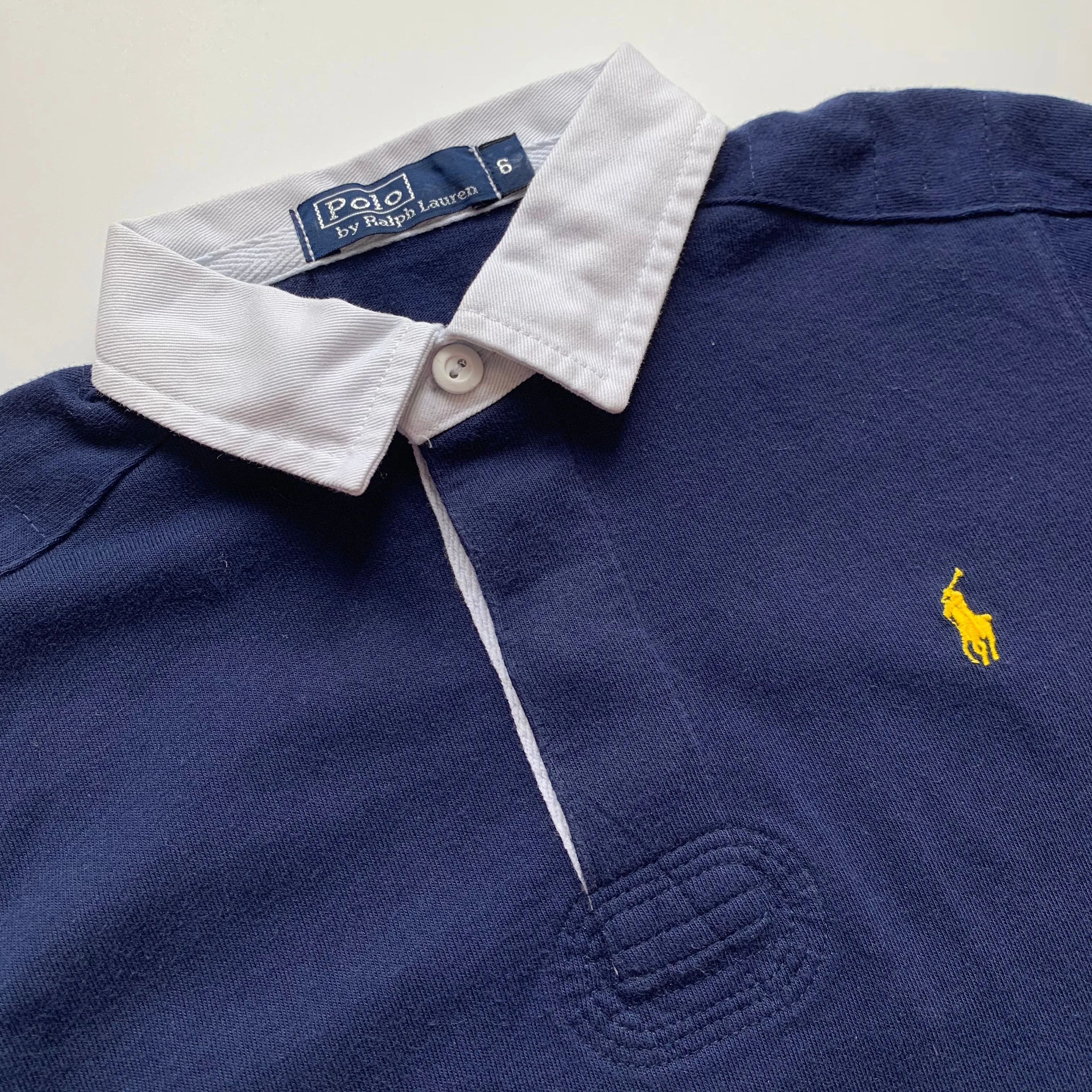 Ralph Lauren Navy Jersey Polo Shirt: 6 Years