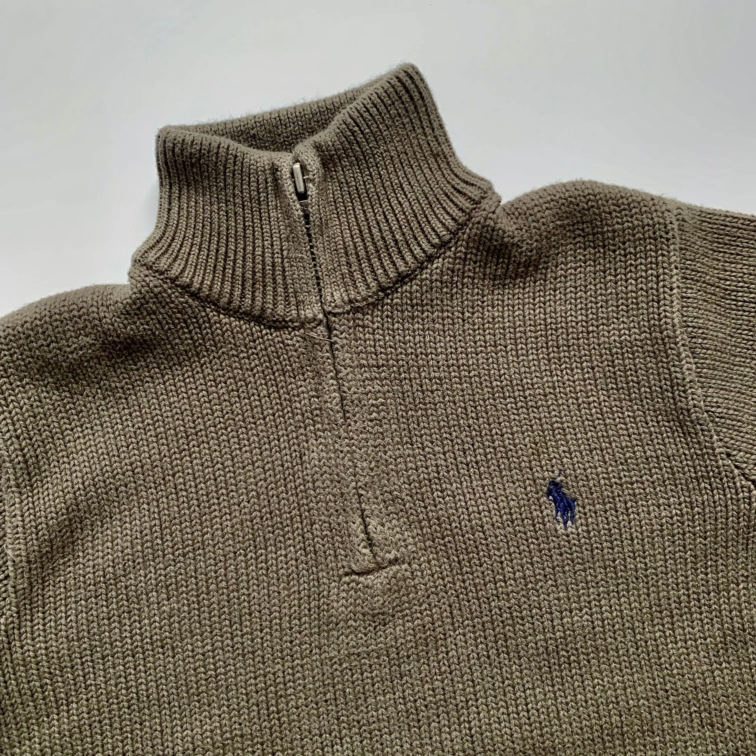 Ralph Lauren Olive Jumper With High Neck Zip: 6 Years