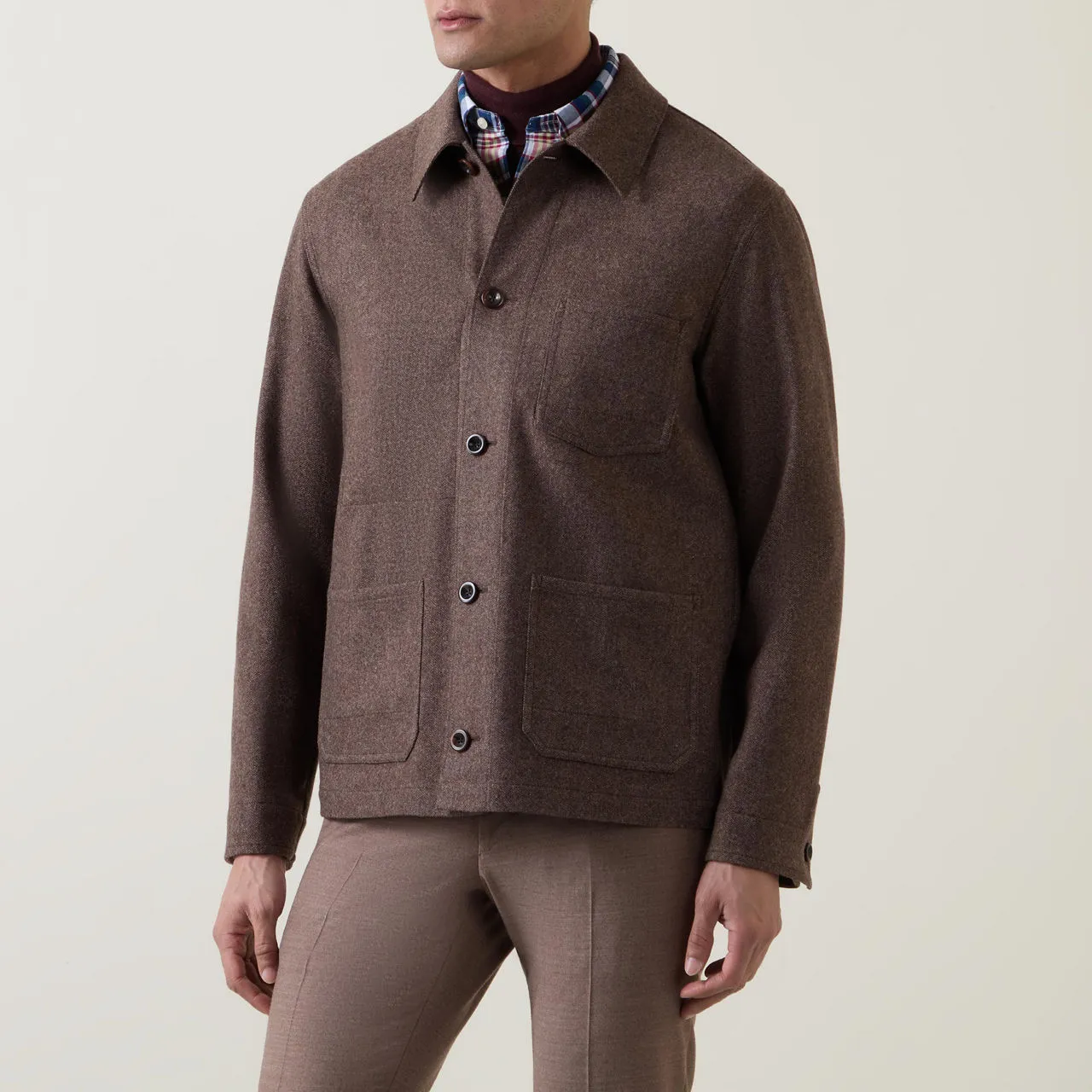 RALPH LAUREN PURPLE LABEL Burnham Overshirt - Brown