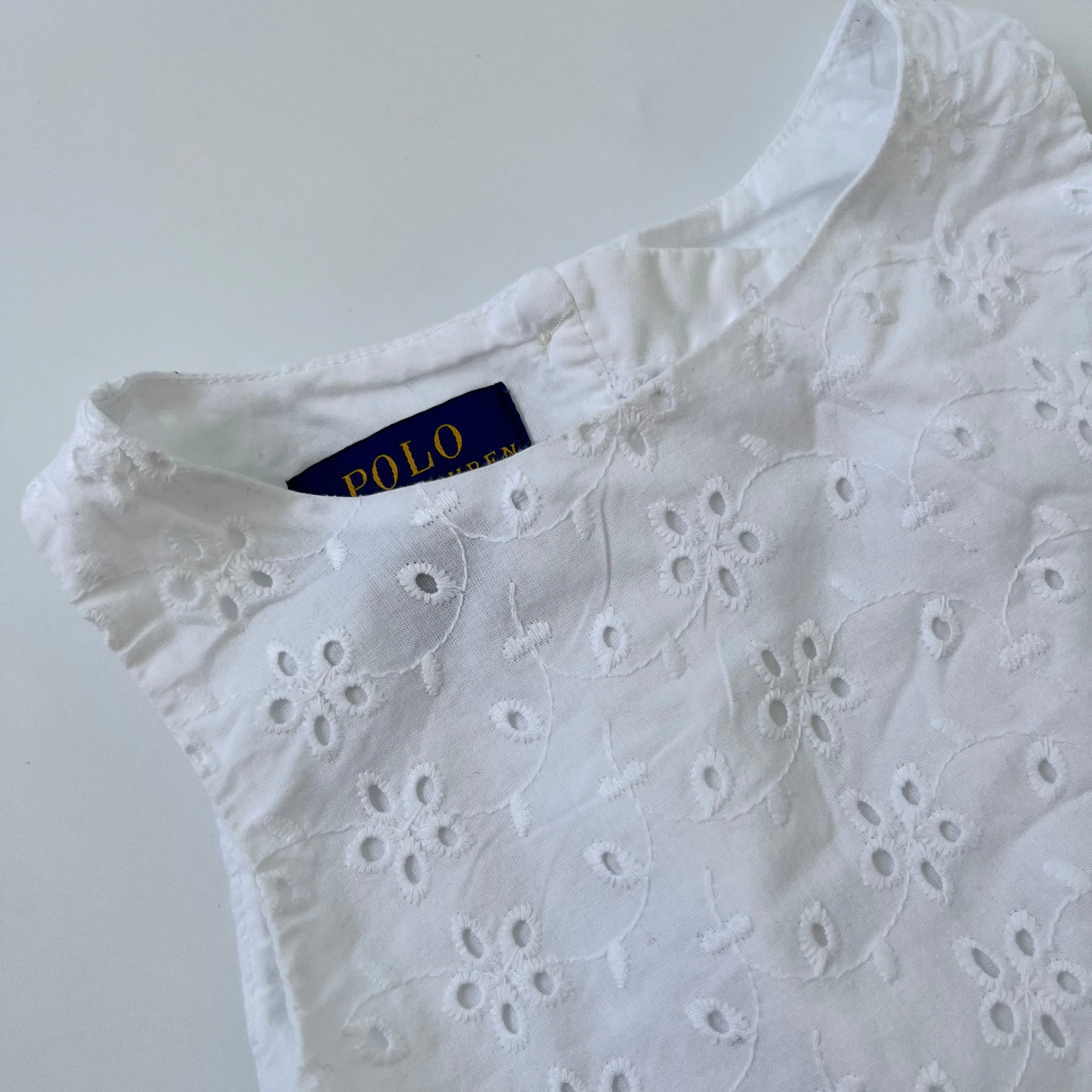 Ralph Lauren White Broderie Anglaise Top: 4 Years