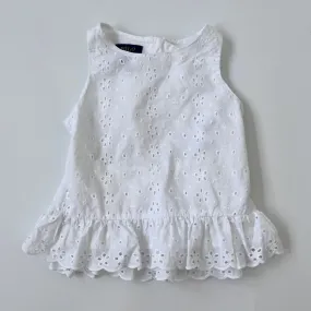 Ralph Lauren White Broderie Anglaise Top: 4 Years