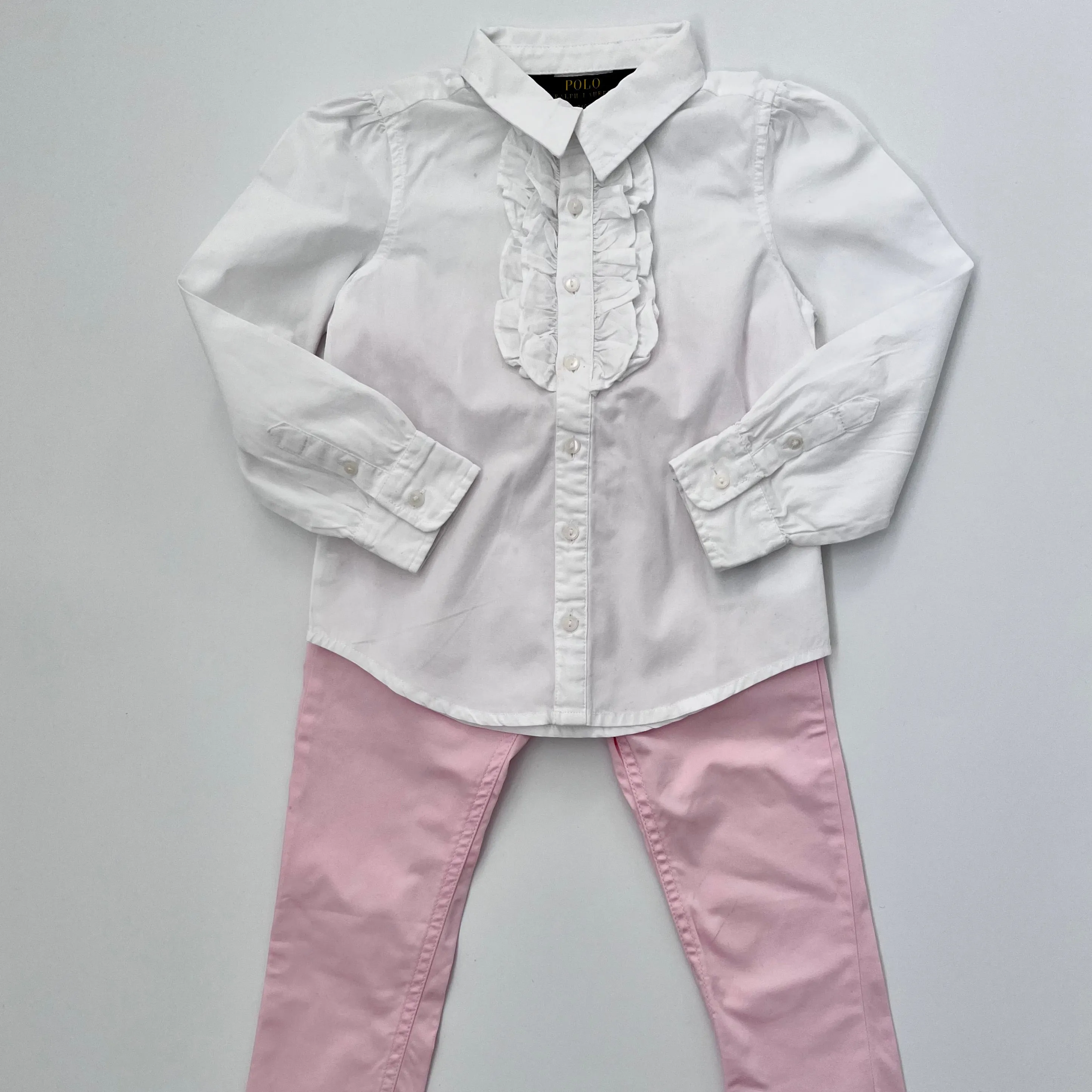 Ralph Lauren White Cotton Blouse With Frill: 4 Years & 5 Years