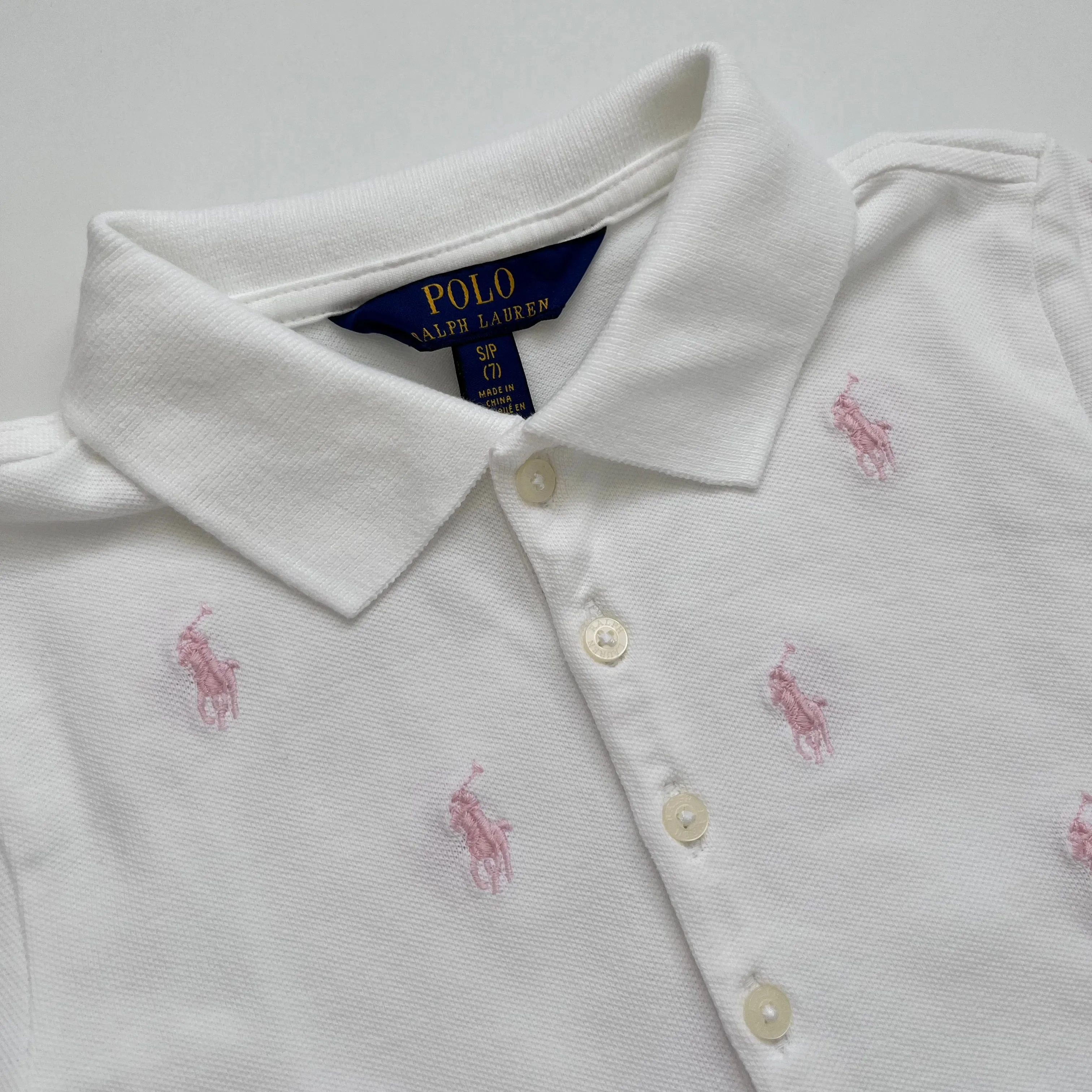 Ralph Lauren White Short Sleeve Polo Shirt: 7 Years & 8-10 Years