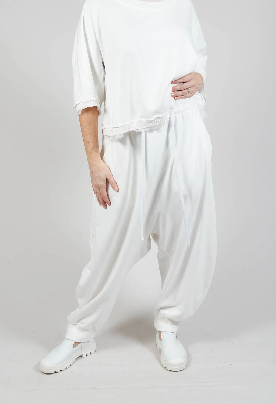 Relaxed Cotton Trousers in Starwhite