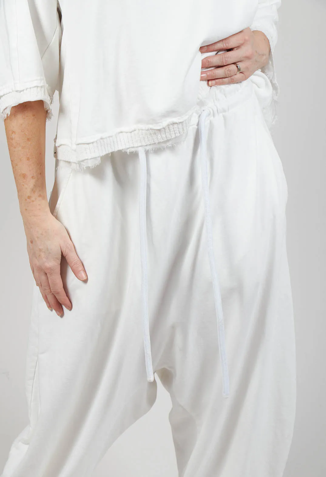 Relaxed Cotton Trousers in Starwhite