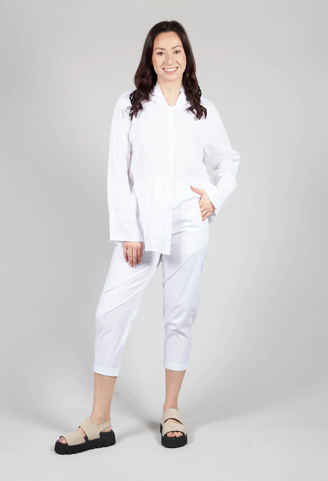 Relaxed Geisha Trousers in White