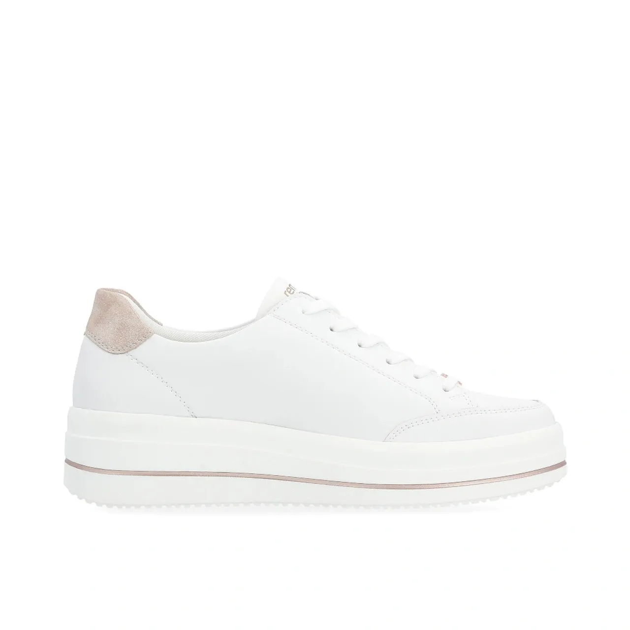 Remonte White & Rosé Wedge Sneaker