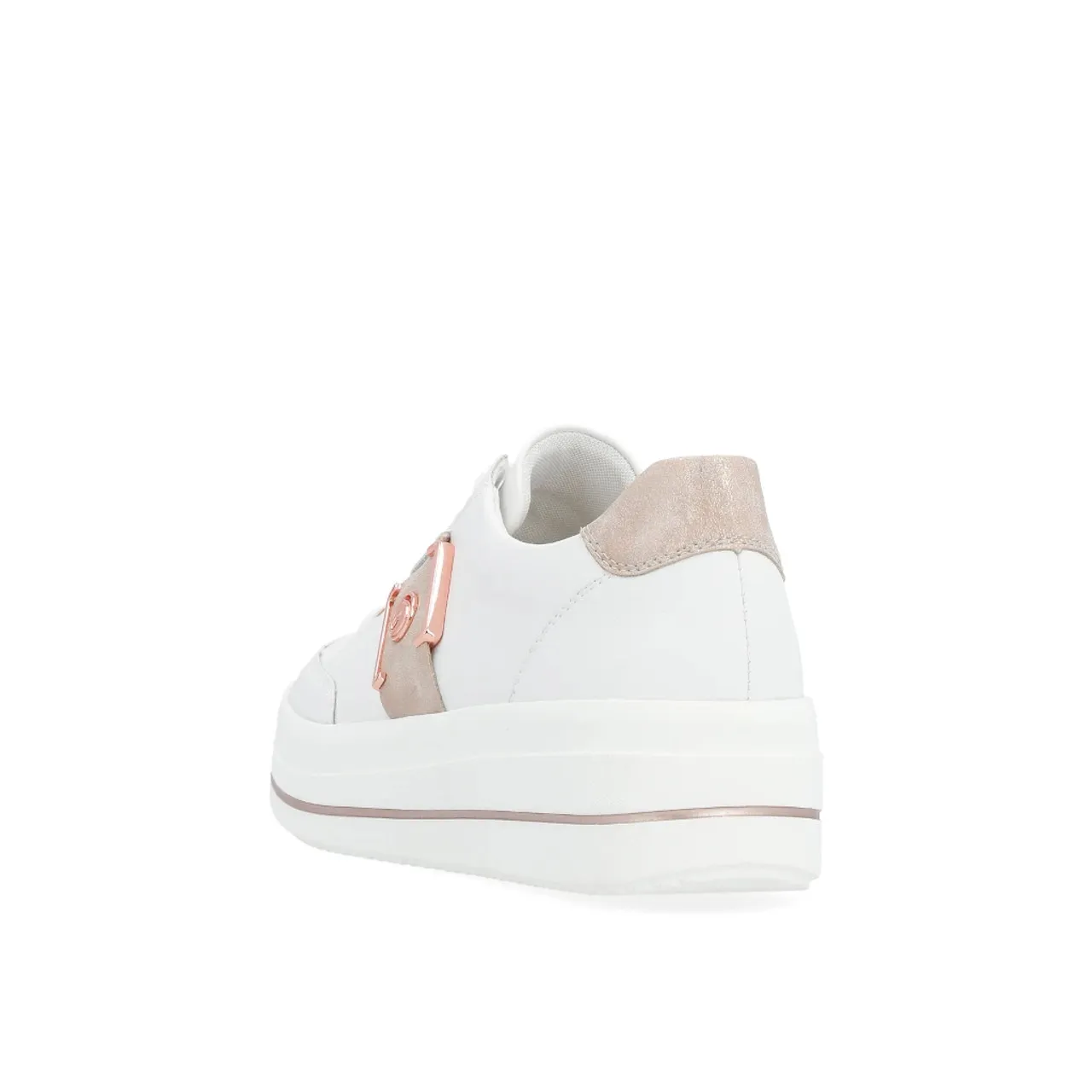 Remonte White & Rosé Wedge Sneaker