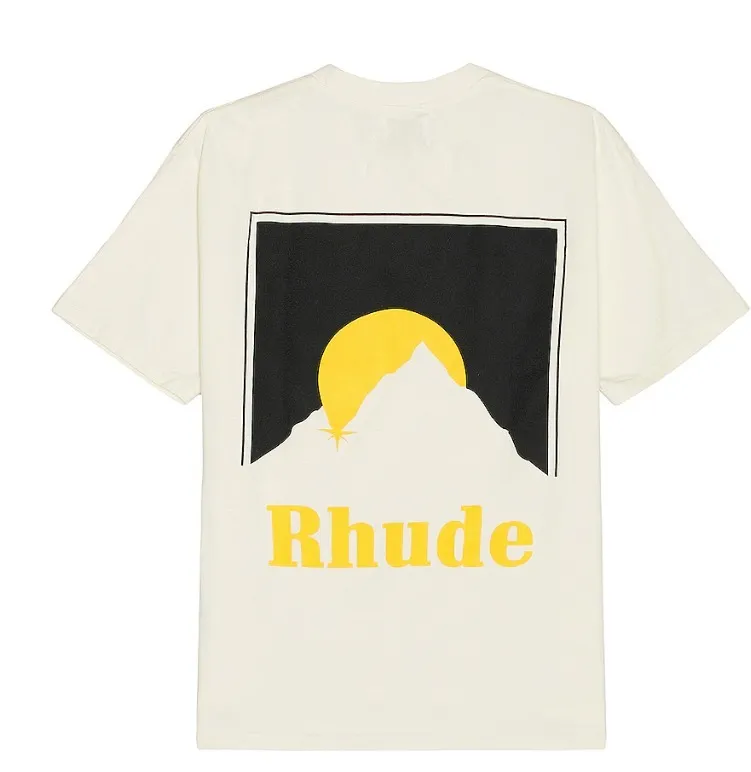 RHUDE  |Crew Neck Pullovers Street Style Cotton Short Sleeves Logo