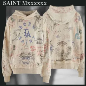 Saint Mxxxxxx  |Pullovers Unisex Street Style Long Sleeves Cotton Logo