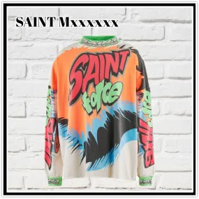 Saint Mxxxxxx  |Unisex Street Style Long Sleeves Cotton Long Sleeve T-shirt