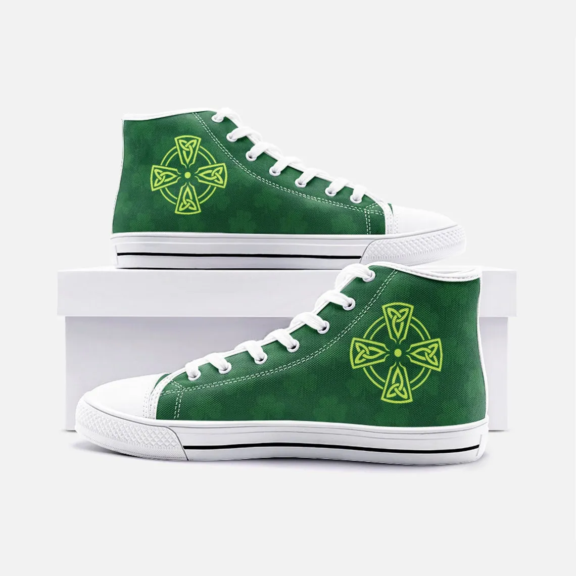 Shamrock and Celtic Cross Irish St Patrick’s Day Converse Sneakers High Top Shoes