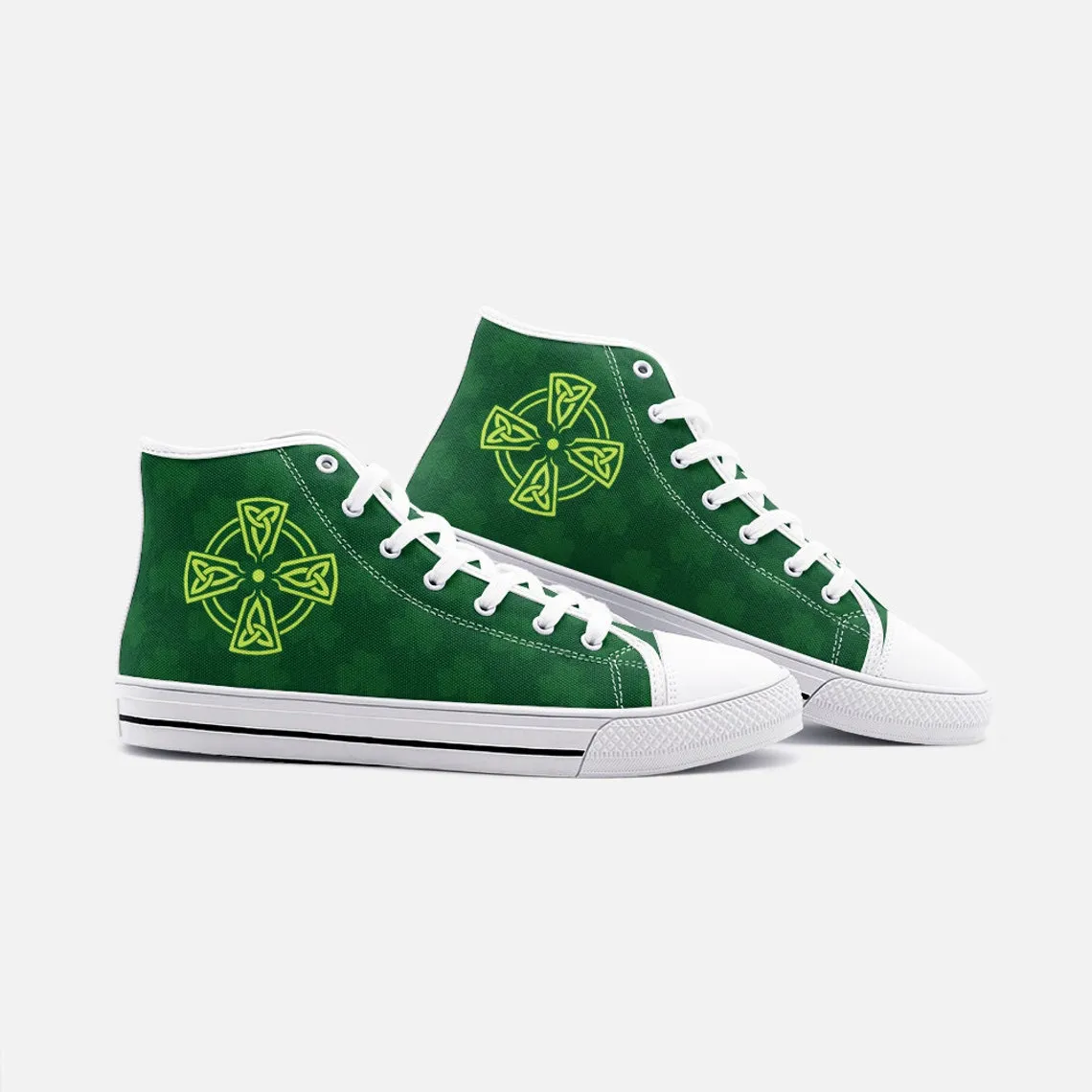 Shamrock and Celtic Cross Irish St Patrick’s Day Converse Sneakers High Top Shoes