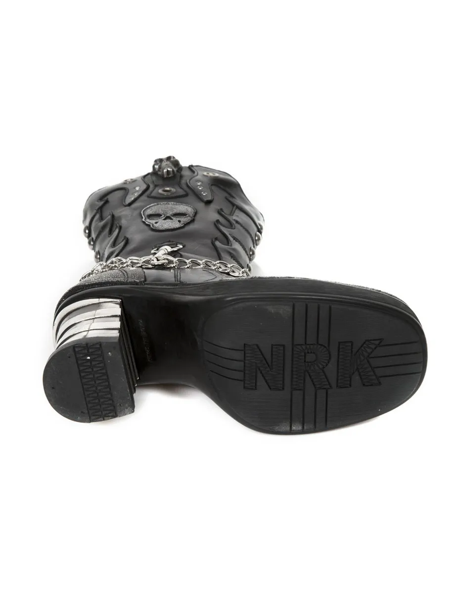 shoes NEW ROCK - ITALI NEGRO, ANTIK NEGRO, BOX PLANE - M.8304-C3  -  Metal-shop