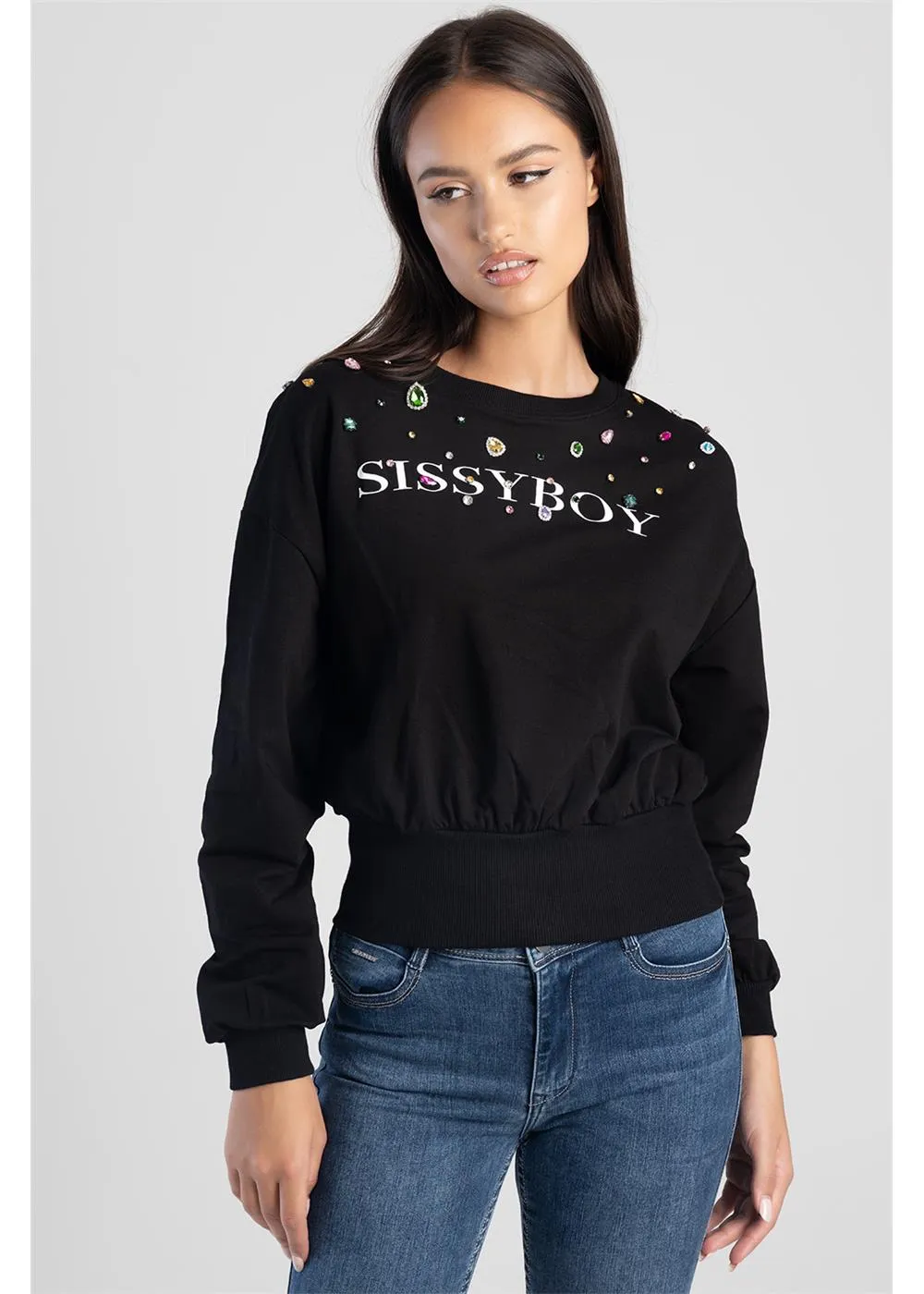 Sissyboy T30370 Logo Sweat Top With Colorful Bling