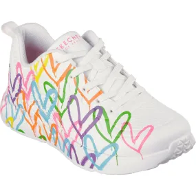 Skechers 177977 Uno Lite Heart Of Hearts Womens Lace Up Trainer