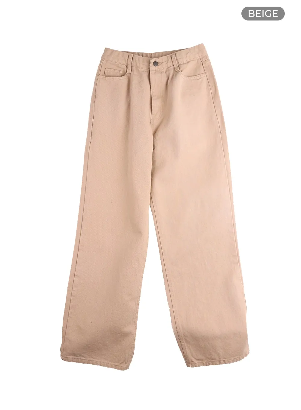 Solid Straight Leg Trousers IM414