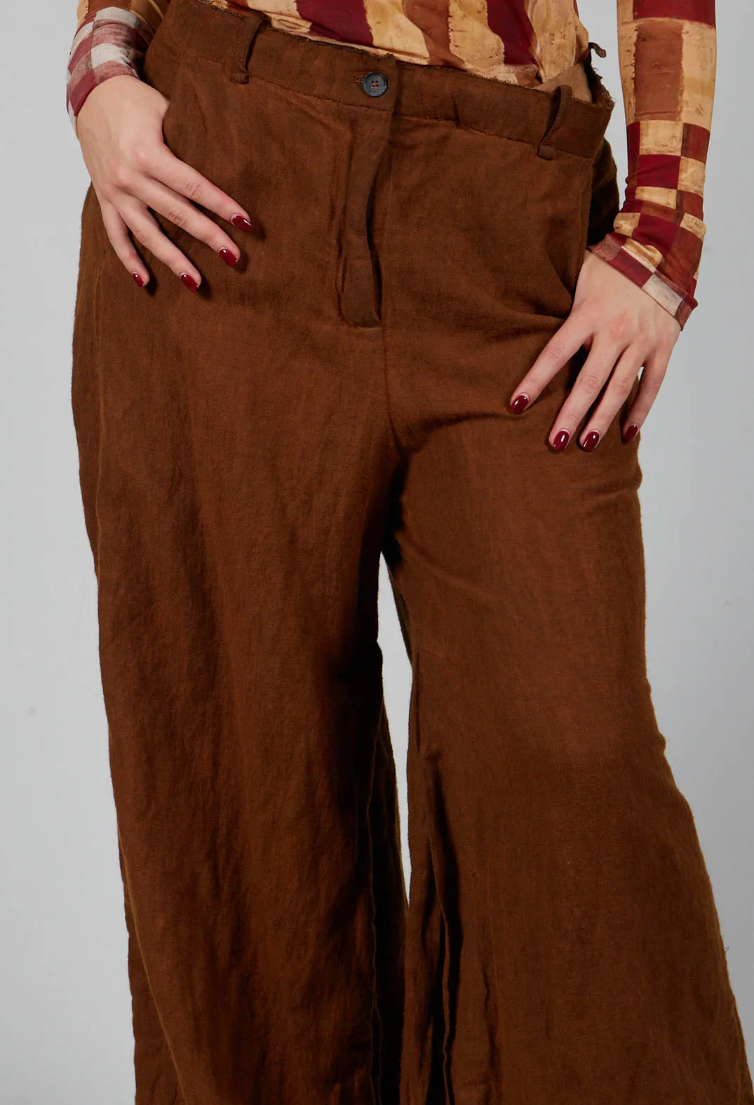 Split Inseam Trousers in Land