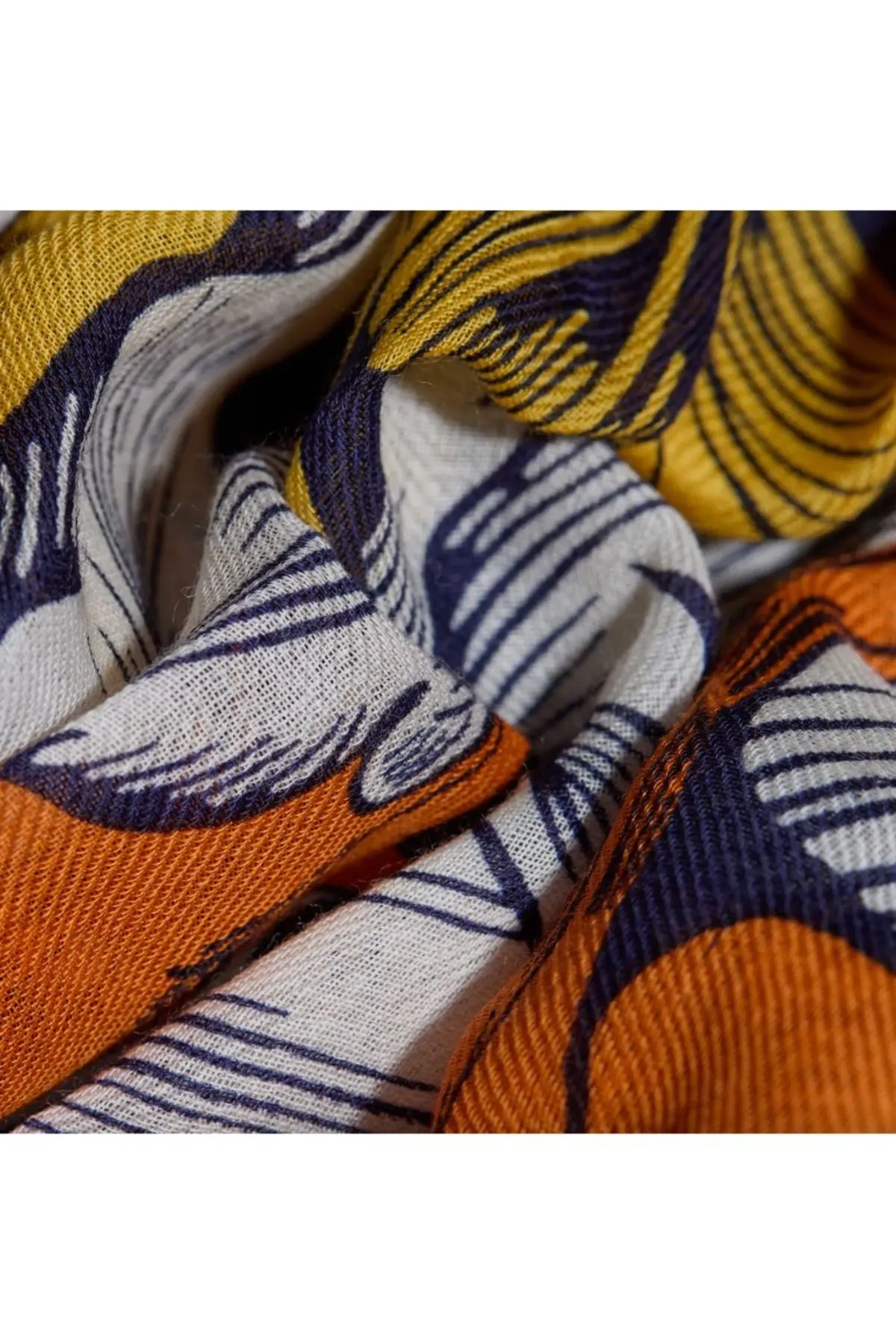 Square Panther Scarf - Orange