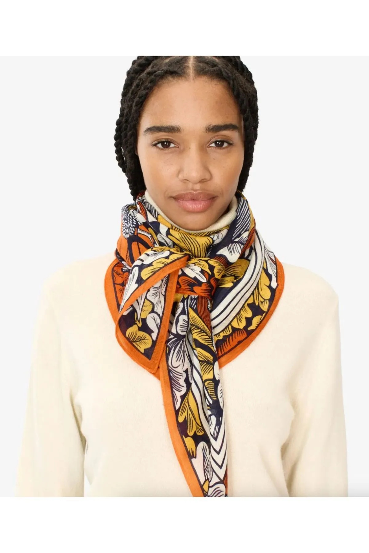 Square Panther Scarf - Orange