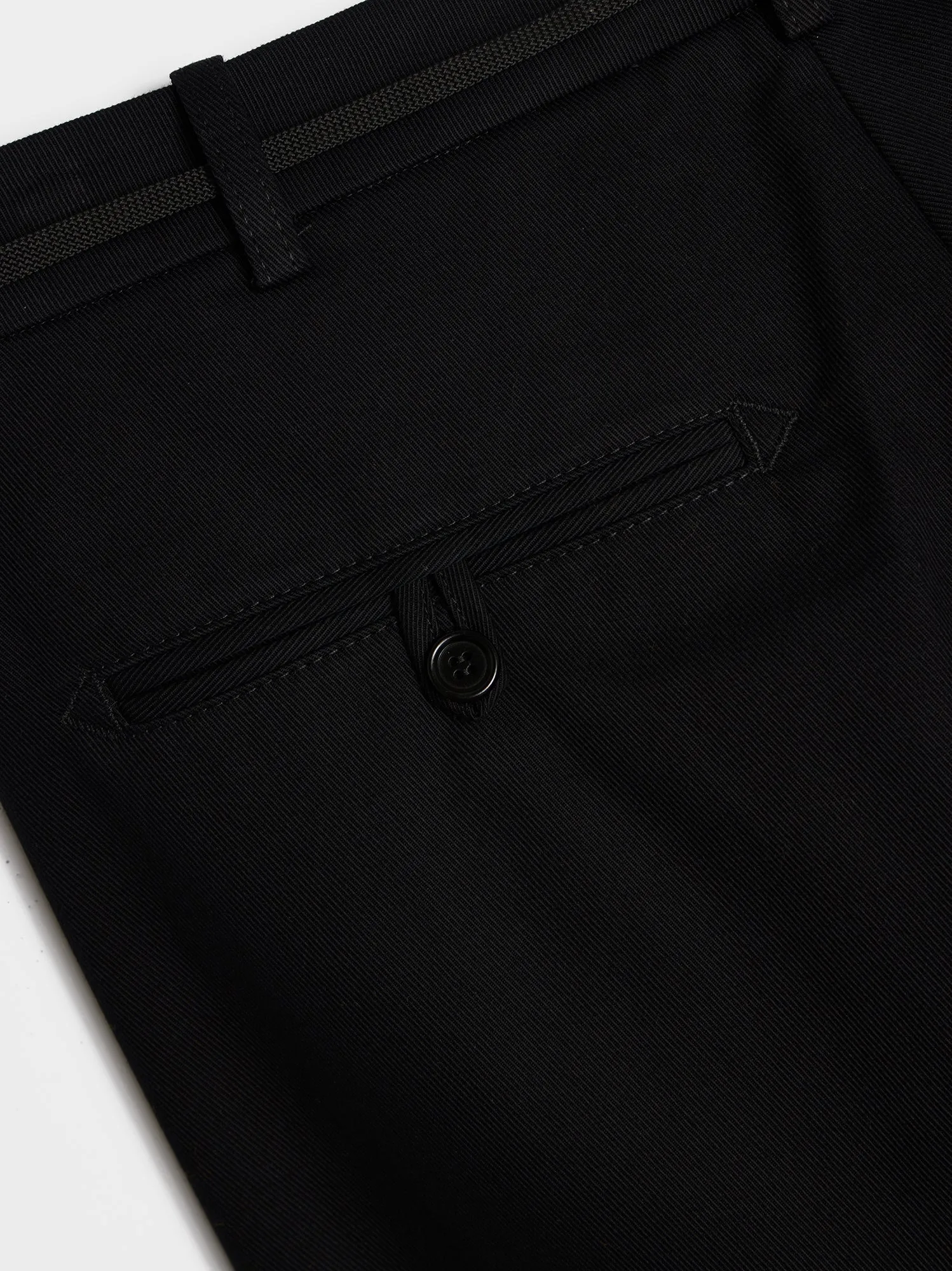 Straight Cotton Gabardine Trousers, Black