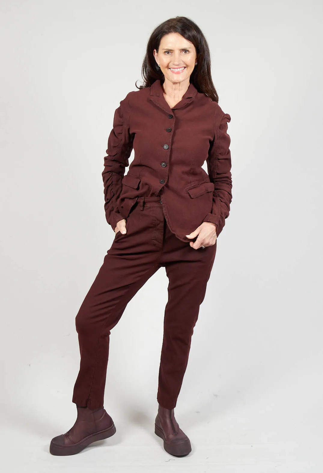 Straight Fit Trousers in Rust