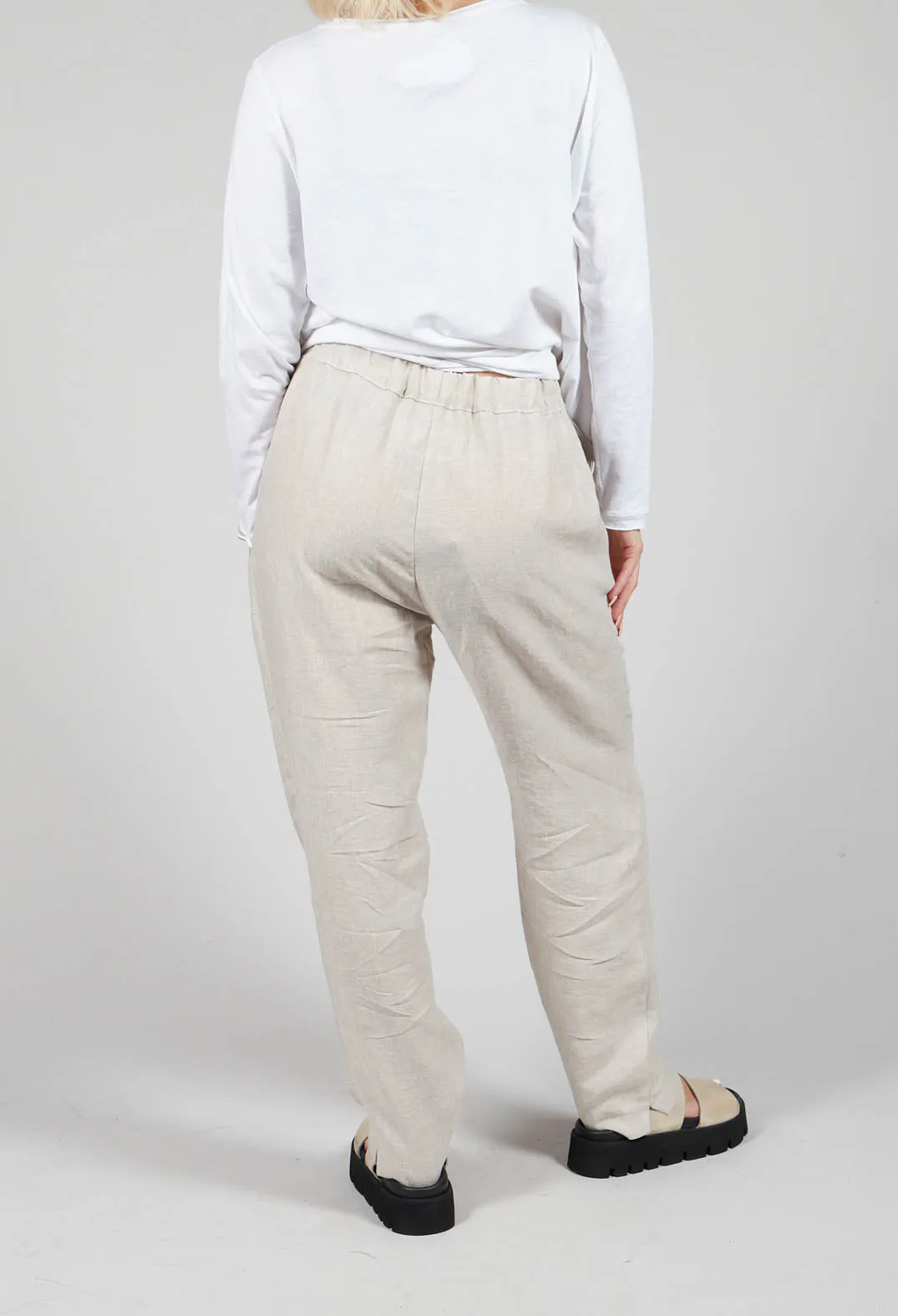 Straight Leg Trousers in Beige