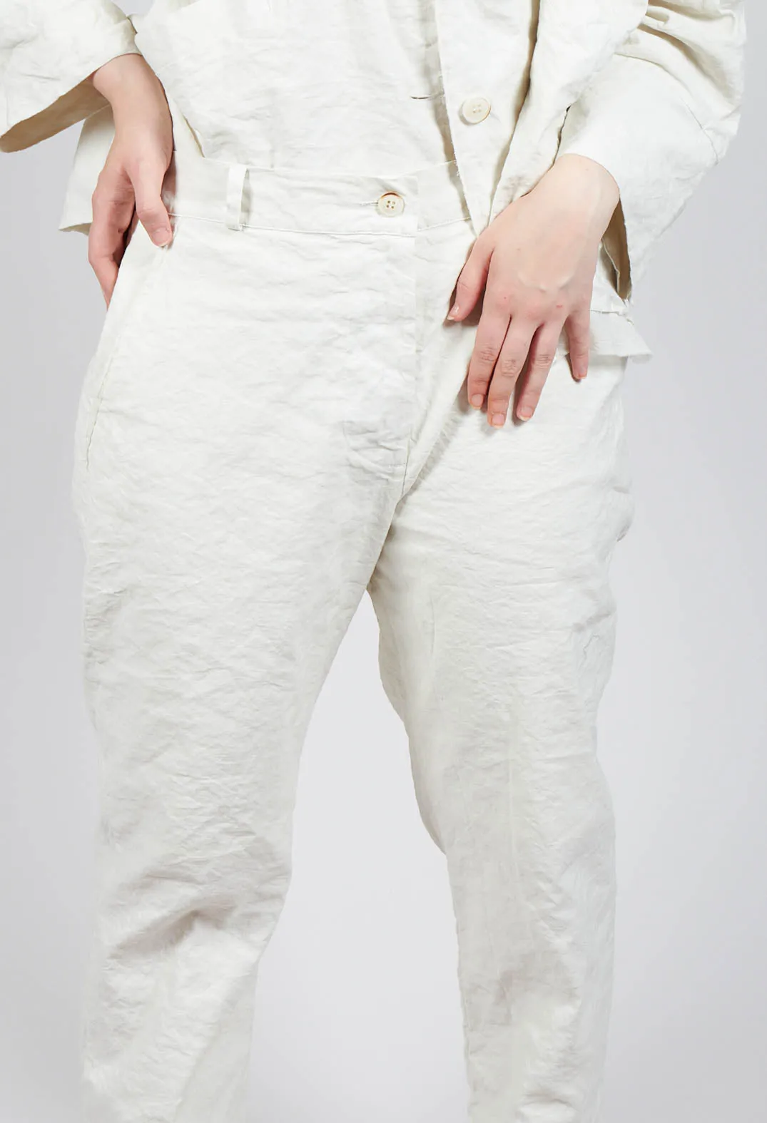 Straight Leg Trousers in Chalk