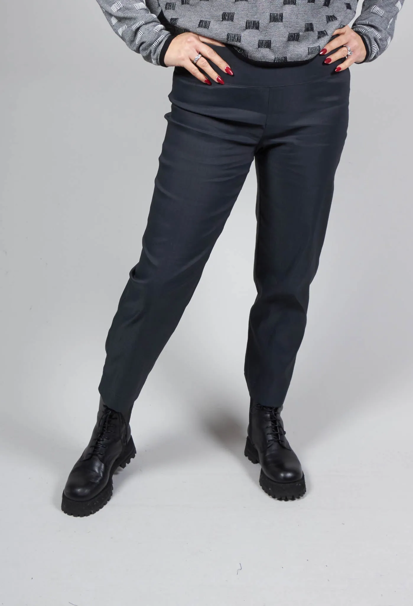 Straight Leg Trousers in Steel