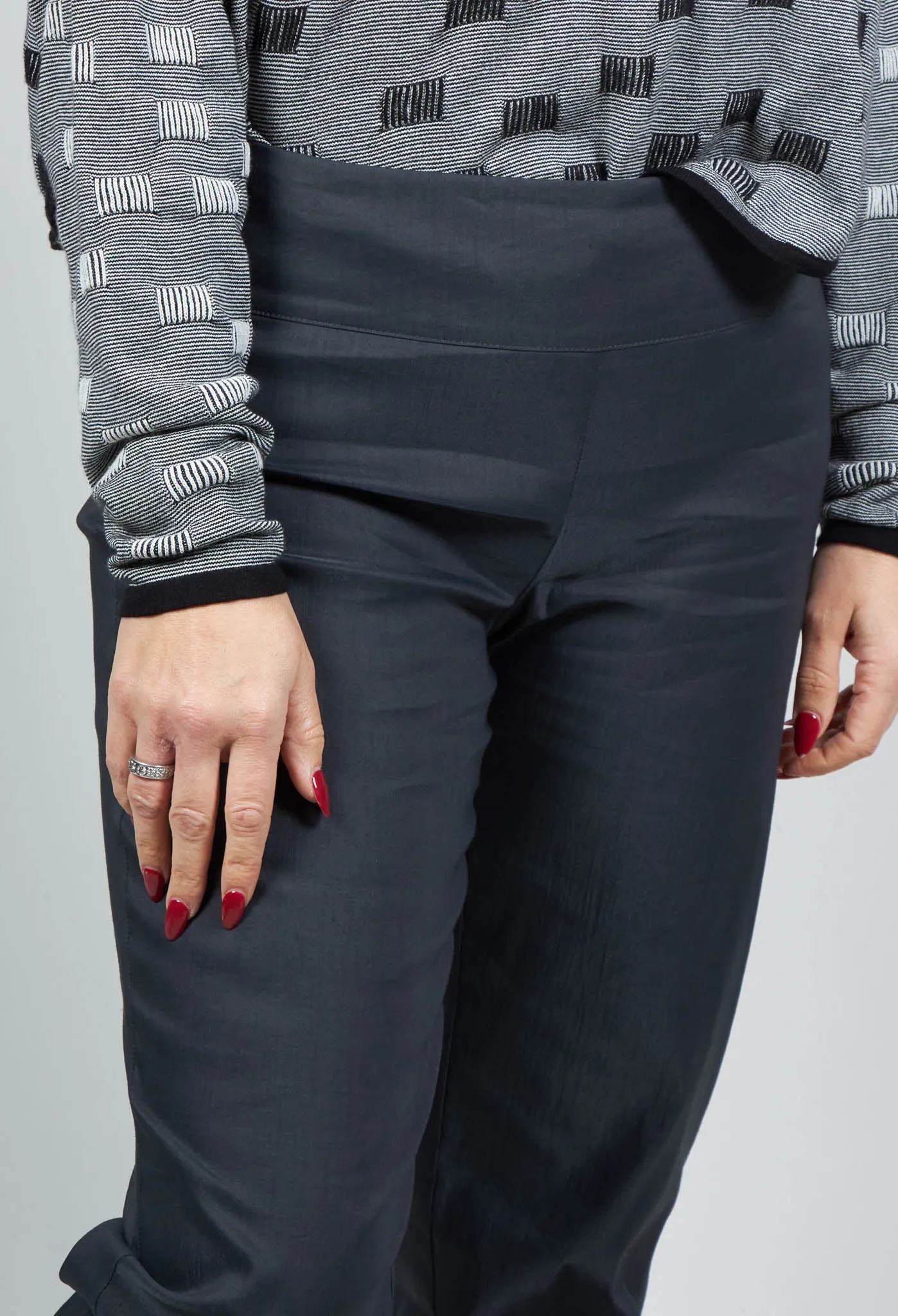 Straight Leg Trousers in Steel