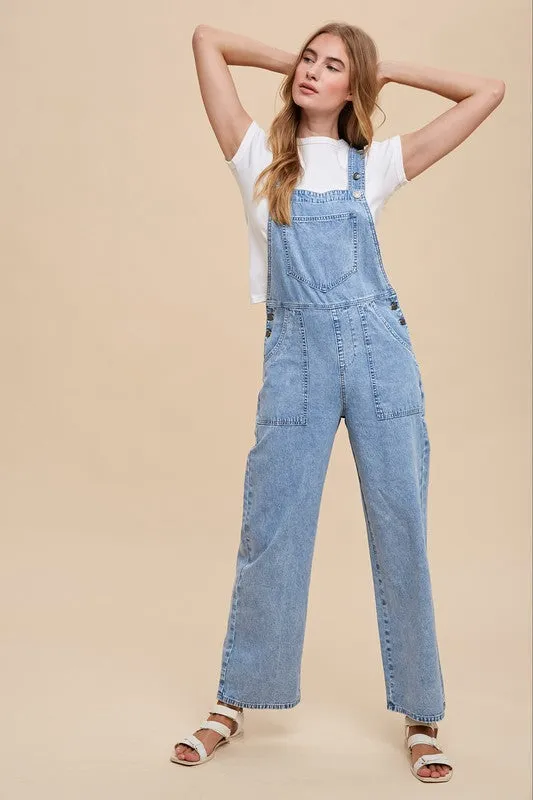 The Daunis Straight Leg Denim Overalls