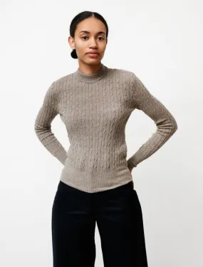 Thin Cable Knit sweater - Taupe