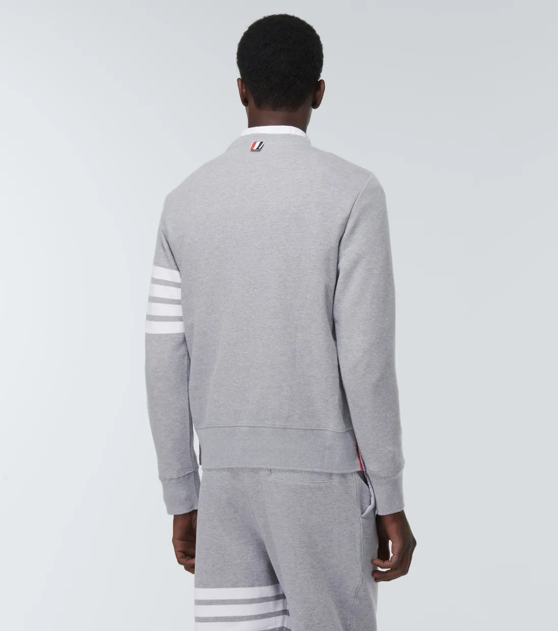 THOM BROWNE  |Crew Neck Pullovers Stripes Sweat Long Sleeves Cotton Logo