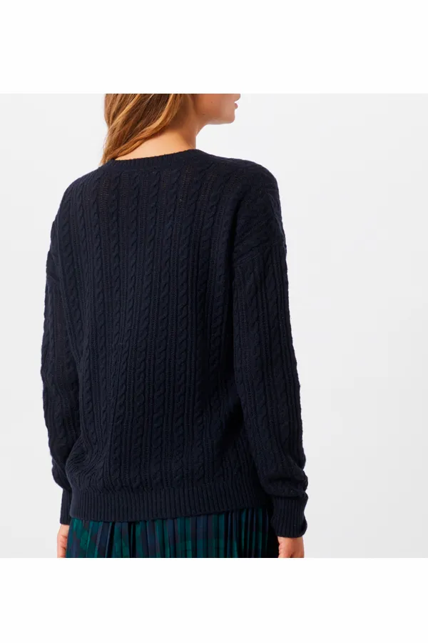 Tommy Hilfiger Women Cable Knit Pullover Navy