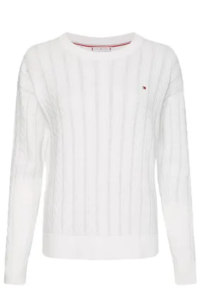 Tommy Hilfiger Women Cable Knit Pullover White